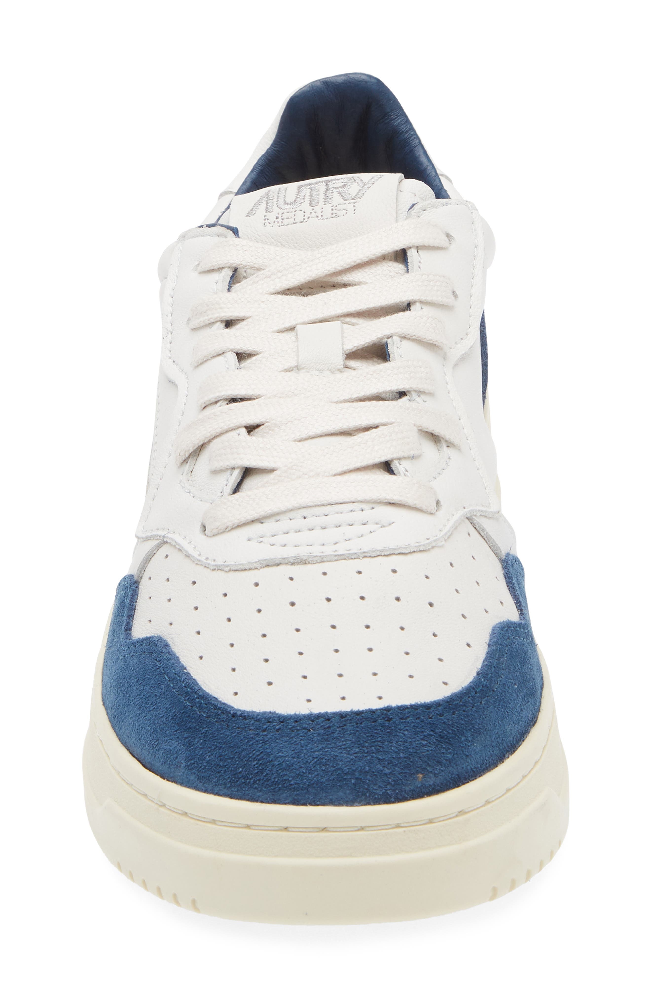 AUTRY Medalist Low Sneaker in Goat/Suede Wht/Capri at Nordstrom - 4
