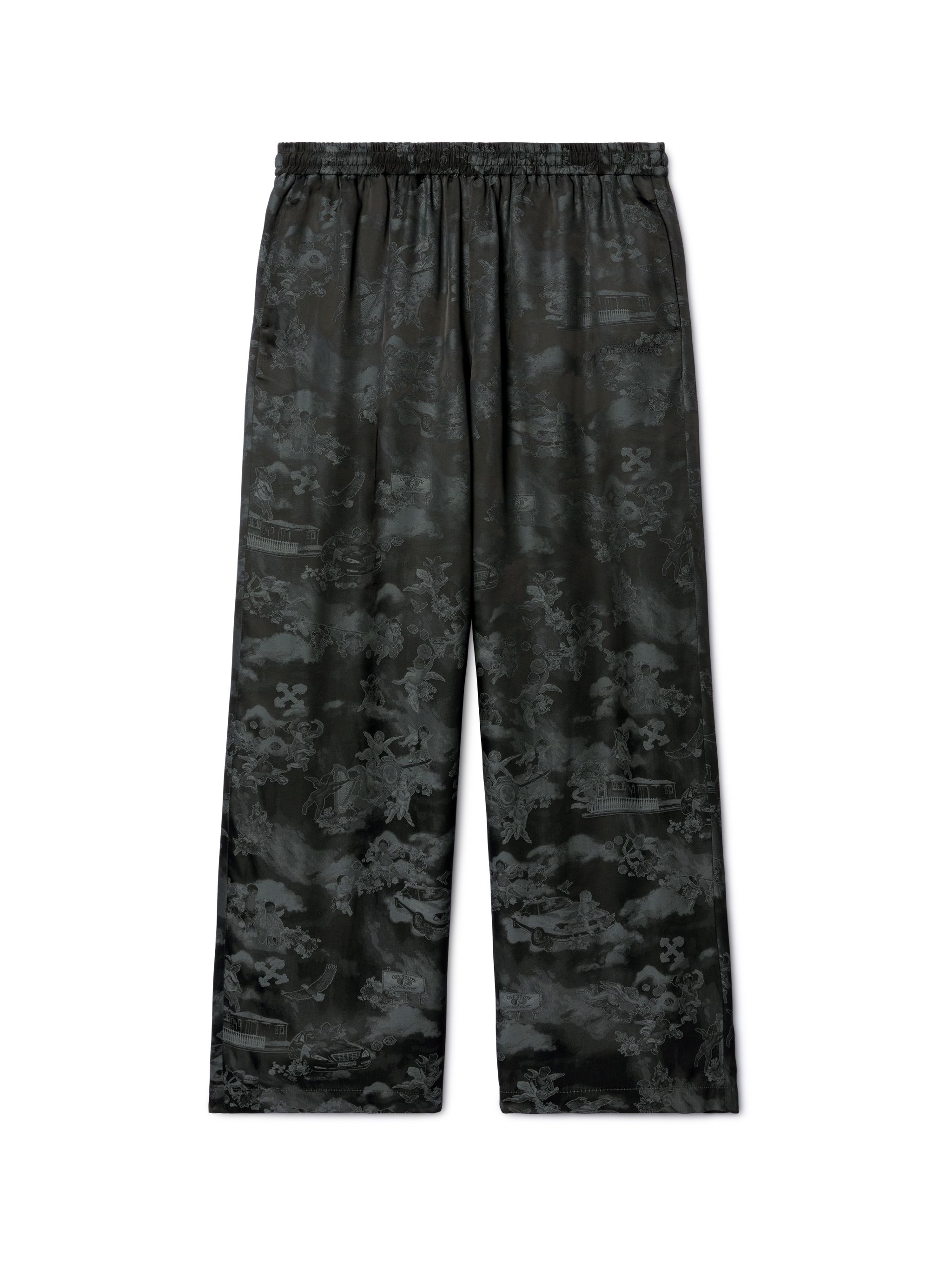 Black Jacquard Fresco Souvenir Pants - 1