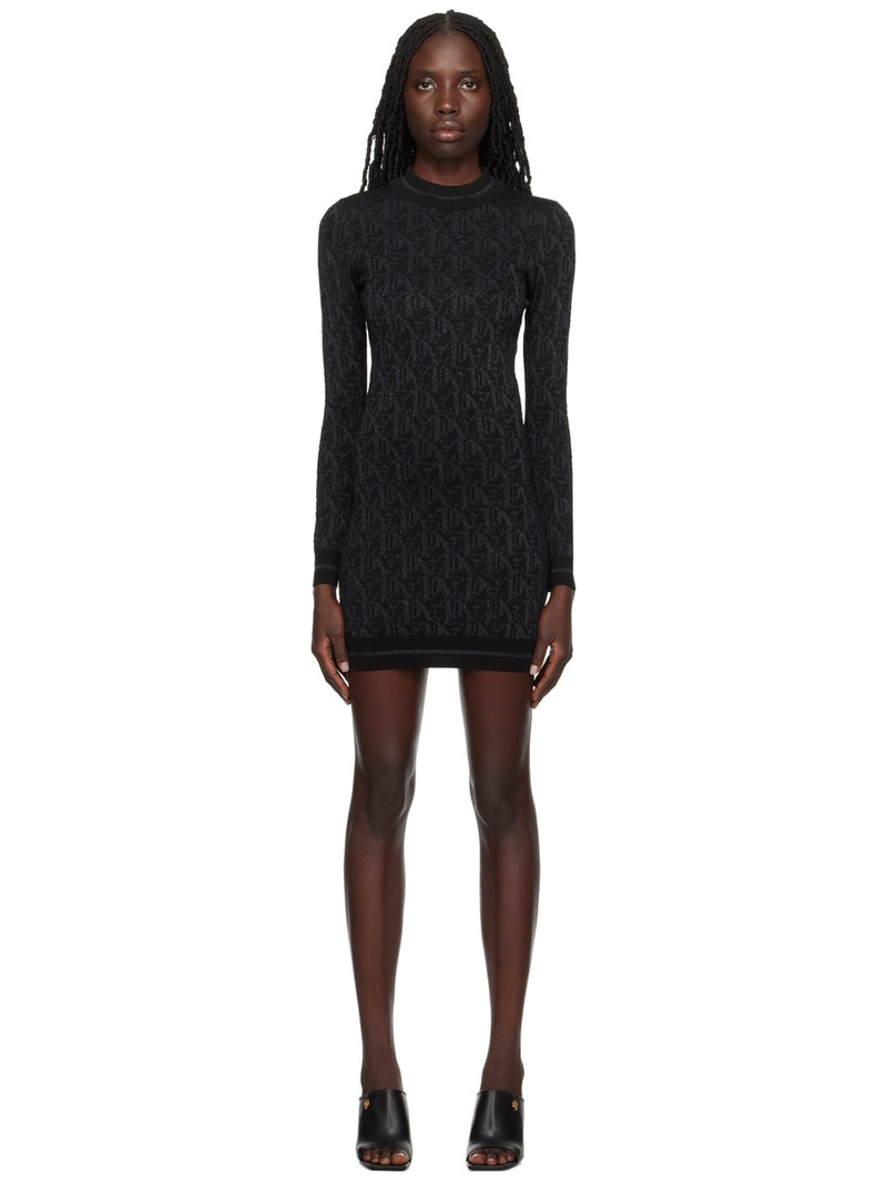 Black Jacquard Minidress 1