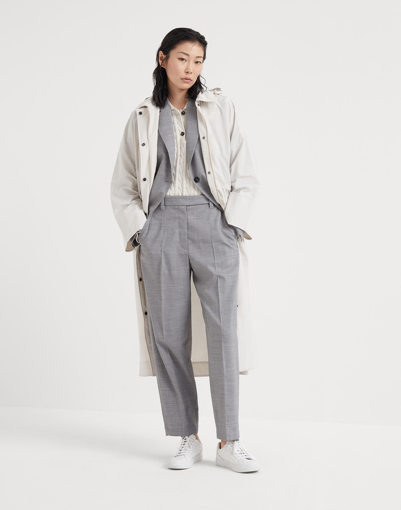Water-resistant taffeta outerwear jacket with shiny pocket trim 5