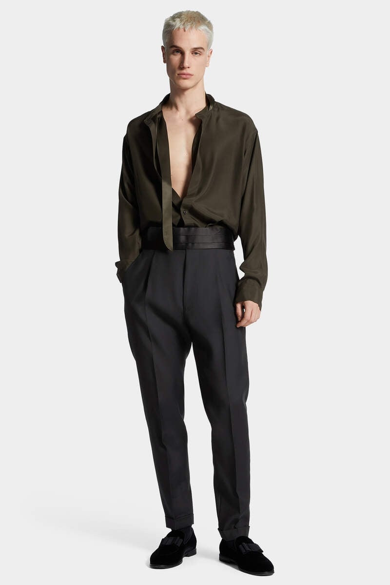 SATIN TIE DROPPED SHOULDER SHIRT 6