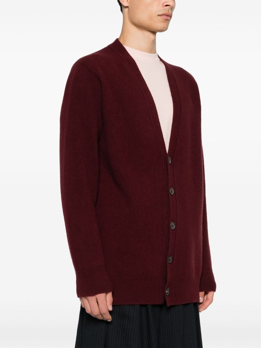 washed wool cardigan - 3
