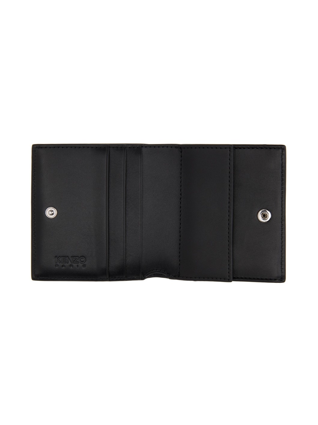 Black Kenzo Paris Mini Varsity Leather Wallet - 3