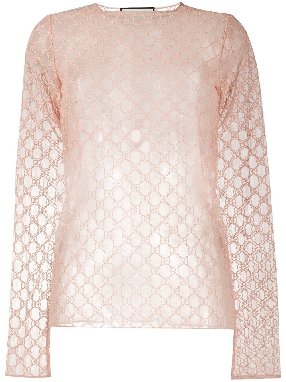 GG-embroidered sheer top - 1