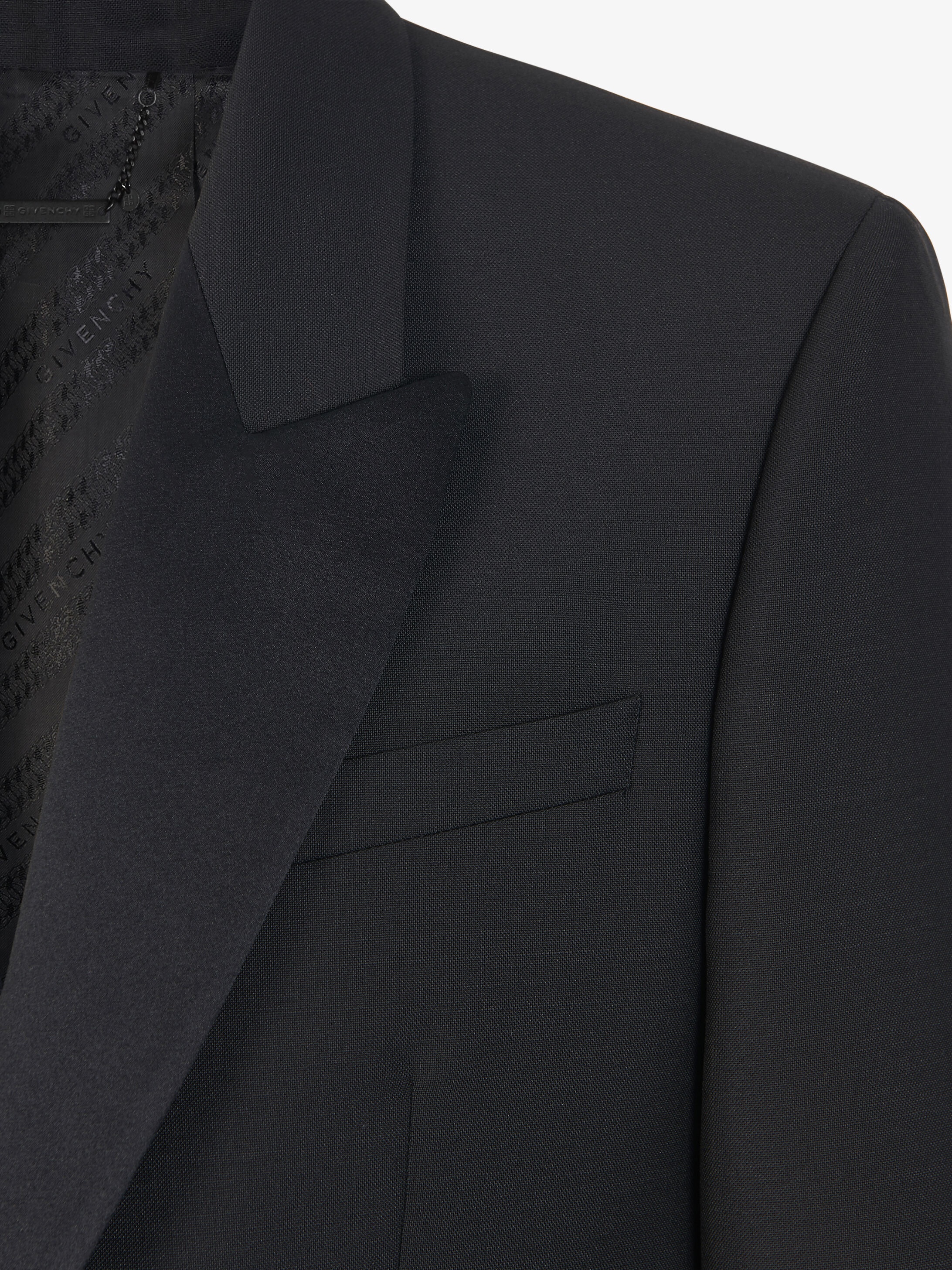 Slim fit tuxedo suit in wool and mohair with satin collar - 6