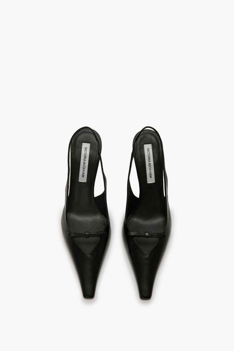 Sloan Stiletto Slingback In Black Smooth Leather 4
