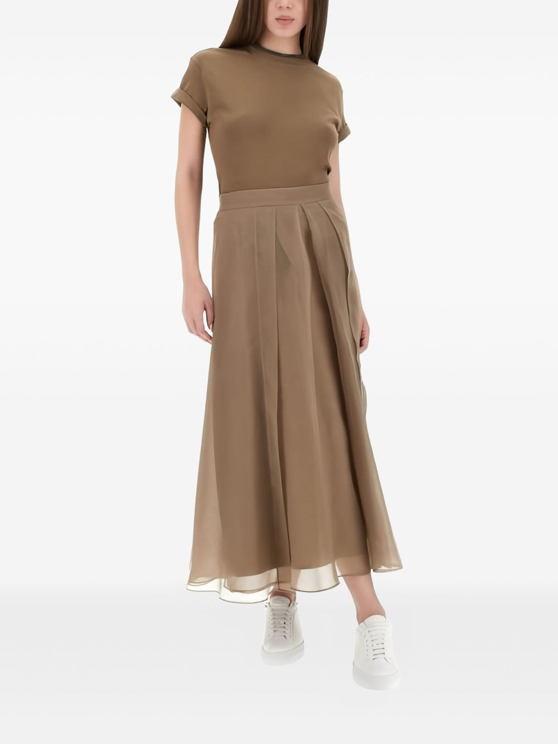 Brunello Cucinelli Circle pleated midi skirt outlook