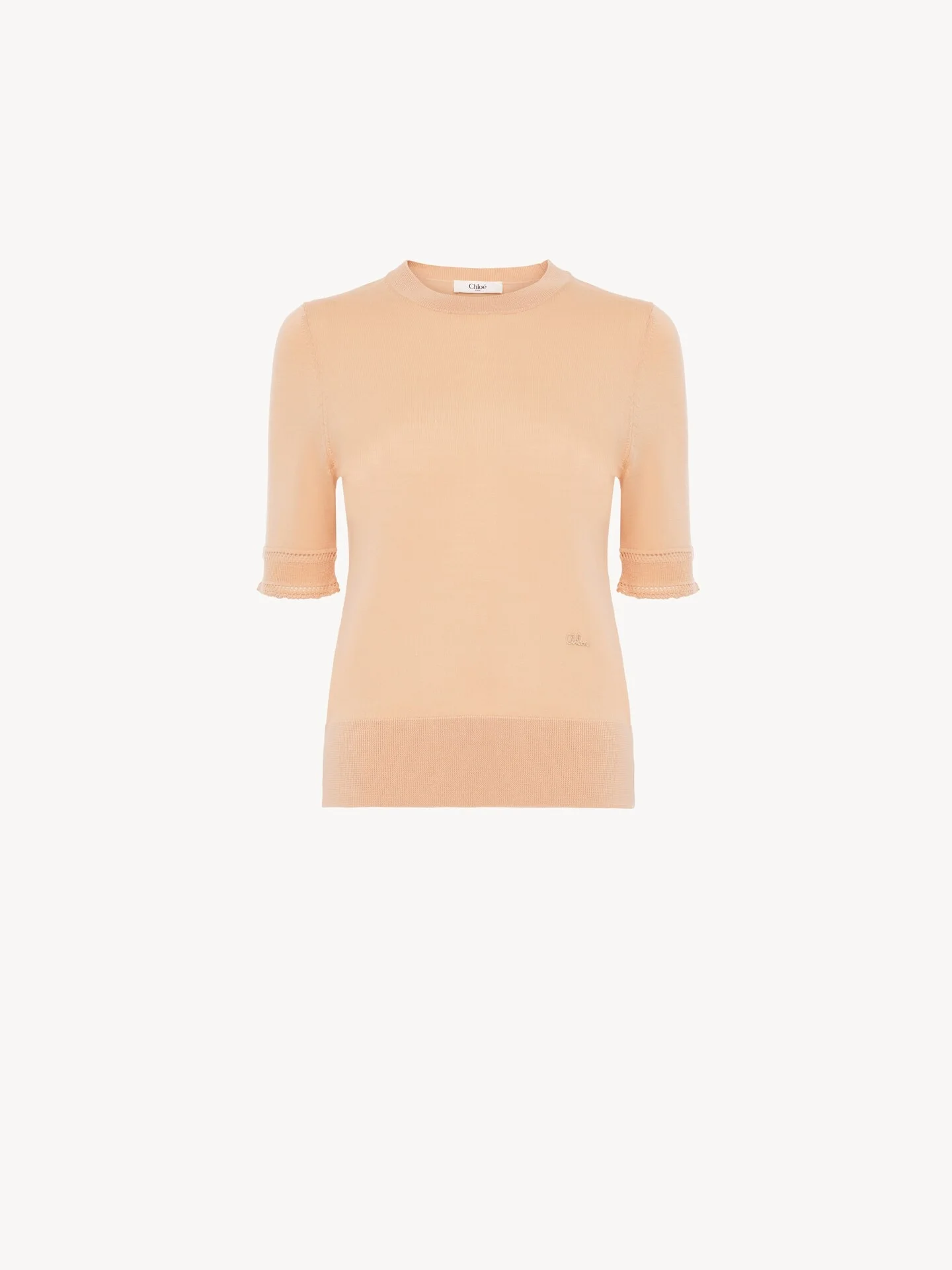 SHORT-SLEEVE SWEATER IN A WOOL KNIT - 1