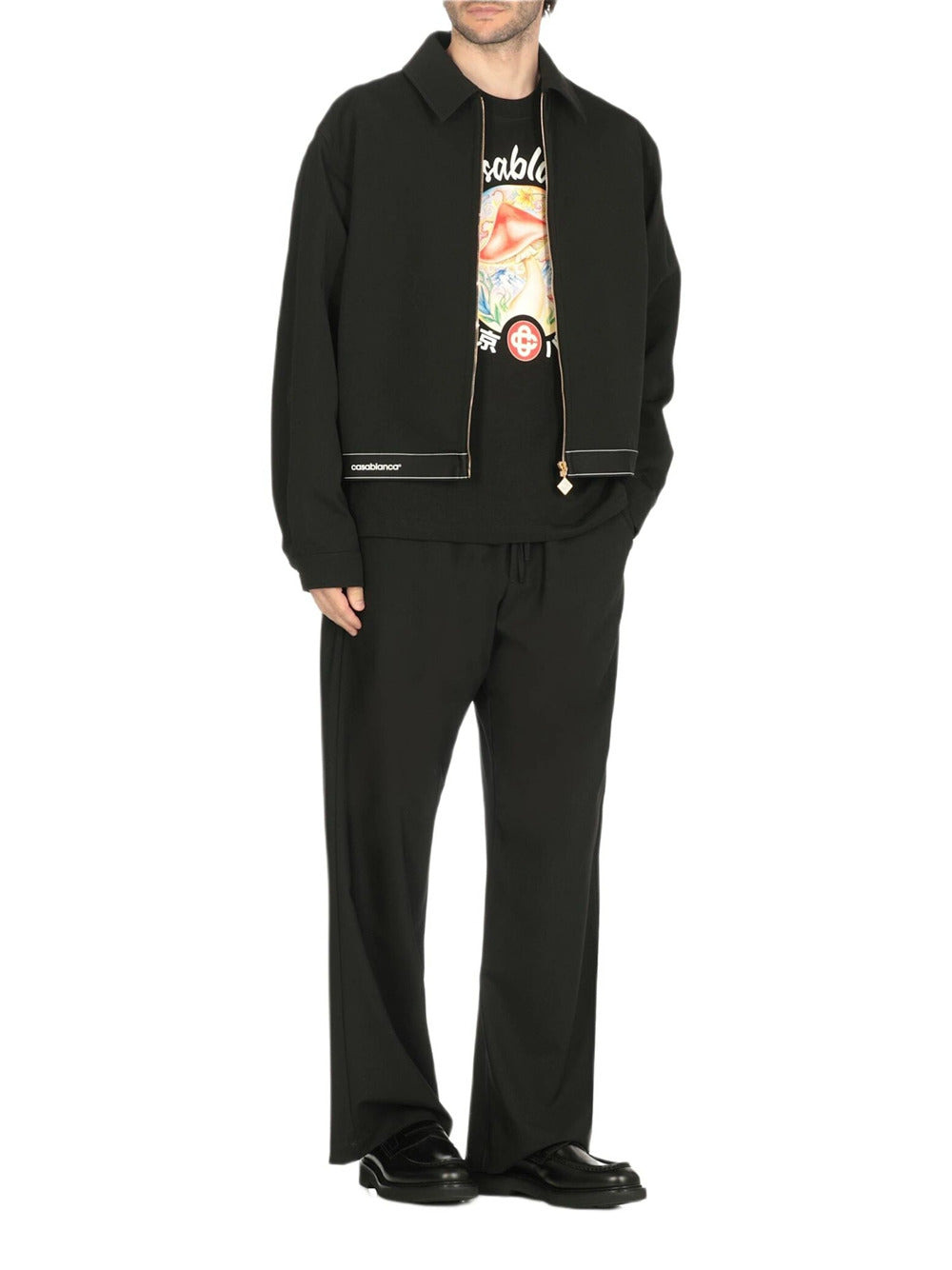 Casablanca Men Black Mushroom Emblem T-Shirt - 3