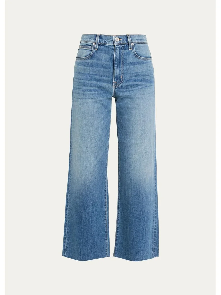 Grace High-Rise Wide-Leg Crop Jeans - 1
