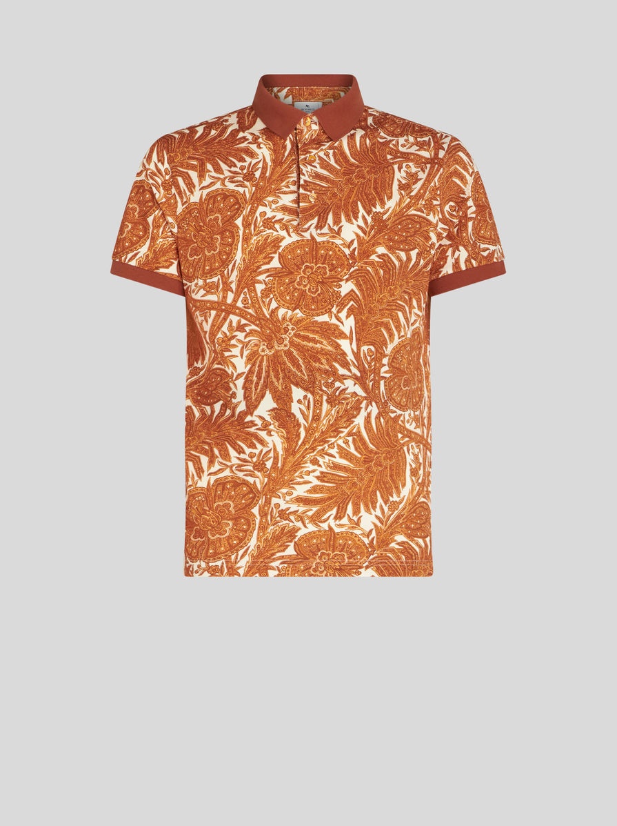 PRINTED COTTON POLO SHIRT - 1