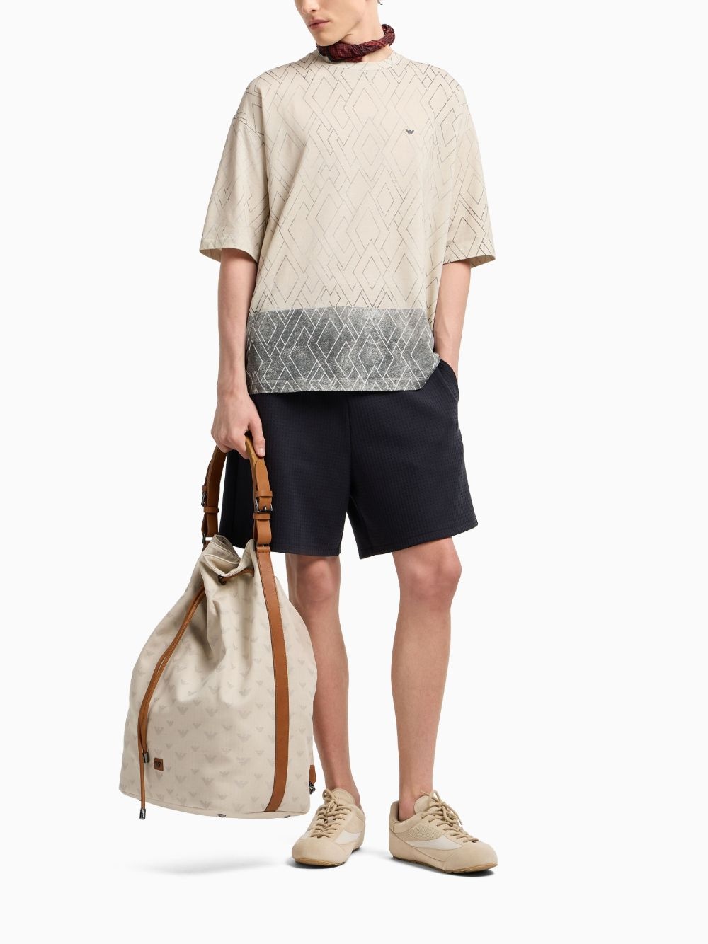 textured track shorts - 2