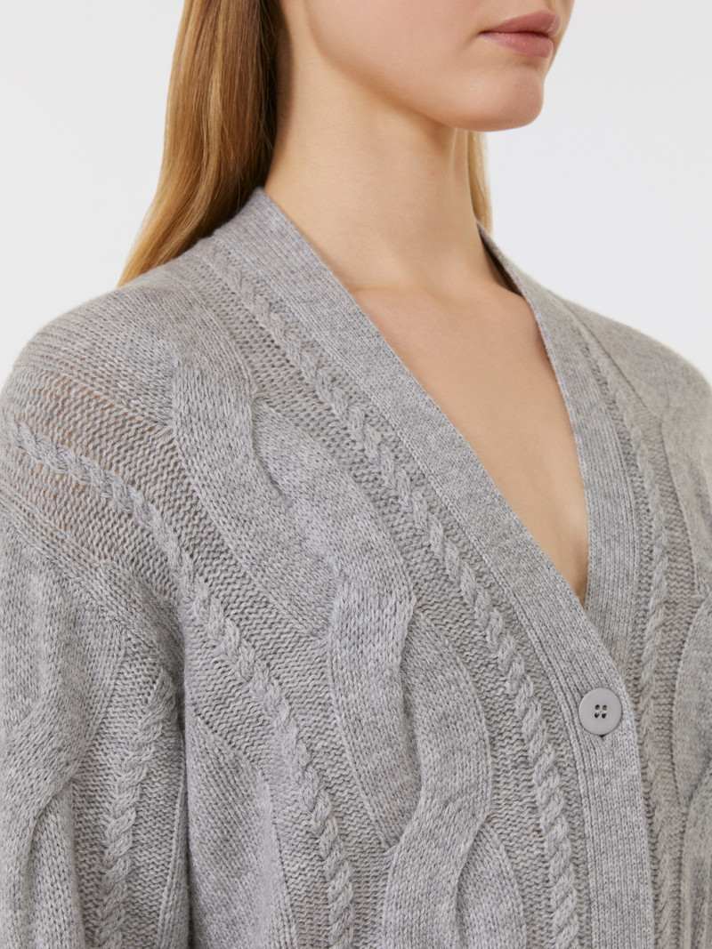 ALADINO Cable-knit wool and cashmere cardigan 5