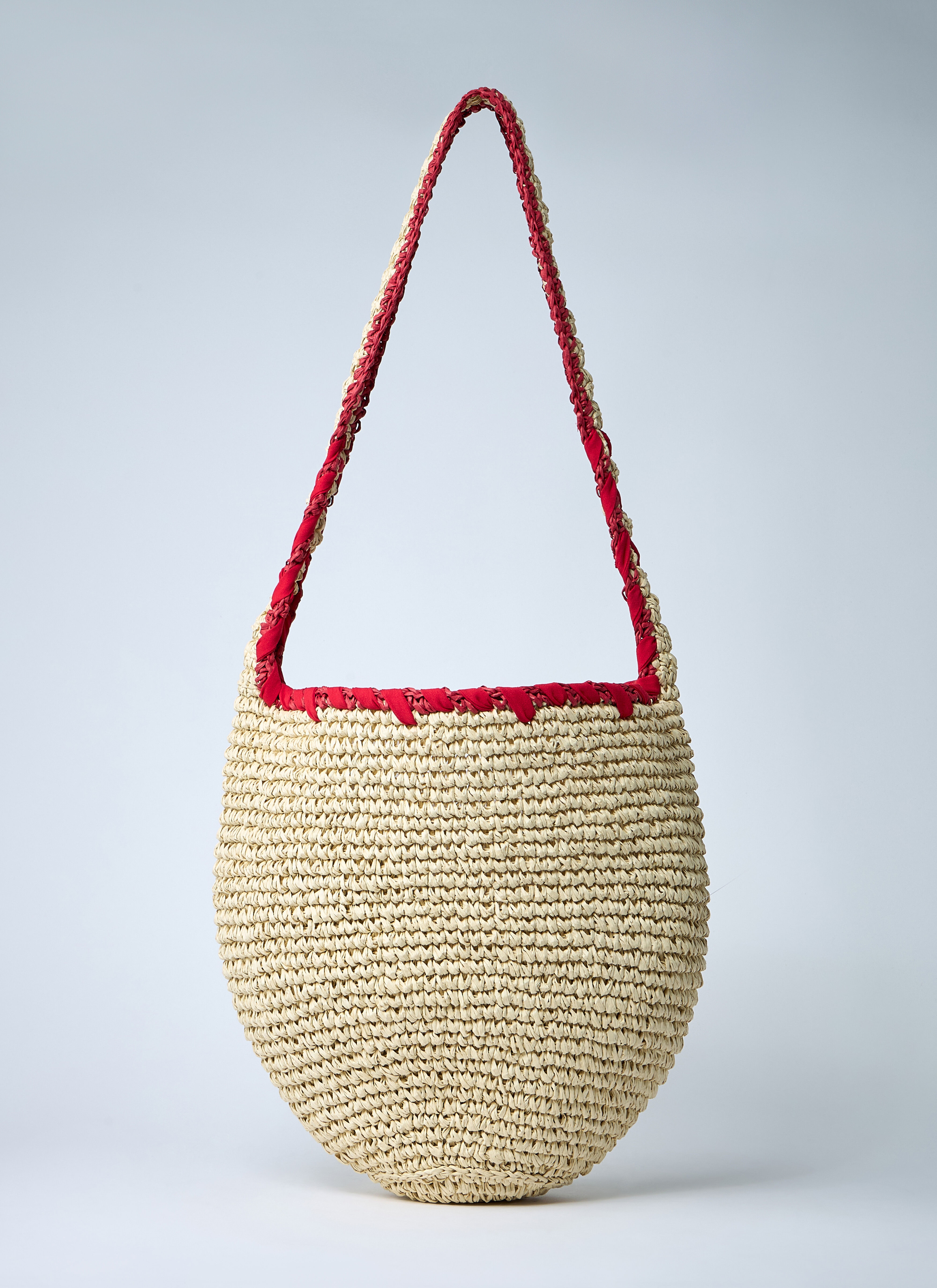 Logo Motif Raffia Shoulder Bag - 3