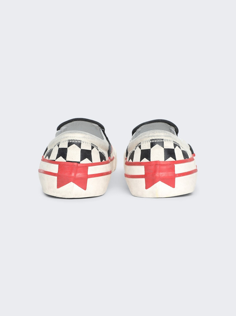 Rhude Chevron Checkered Slip On Sneaker Vintage White And Black outlook