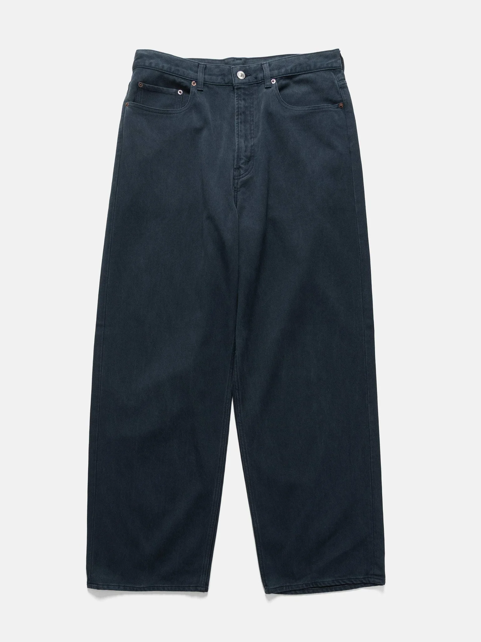 Washed Silk Cotton Pique Pants Blue - 1