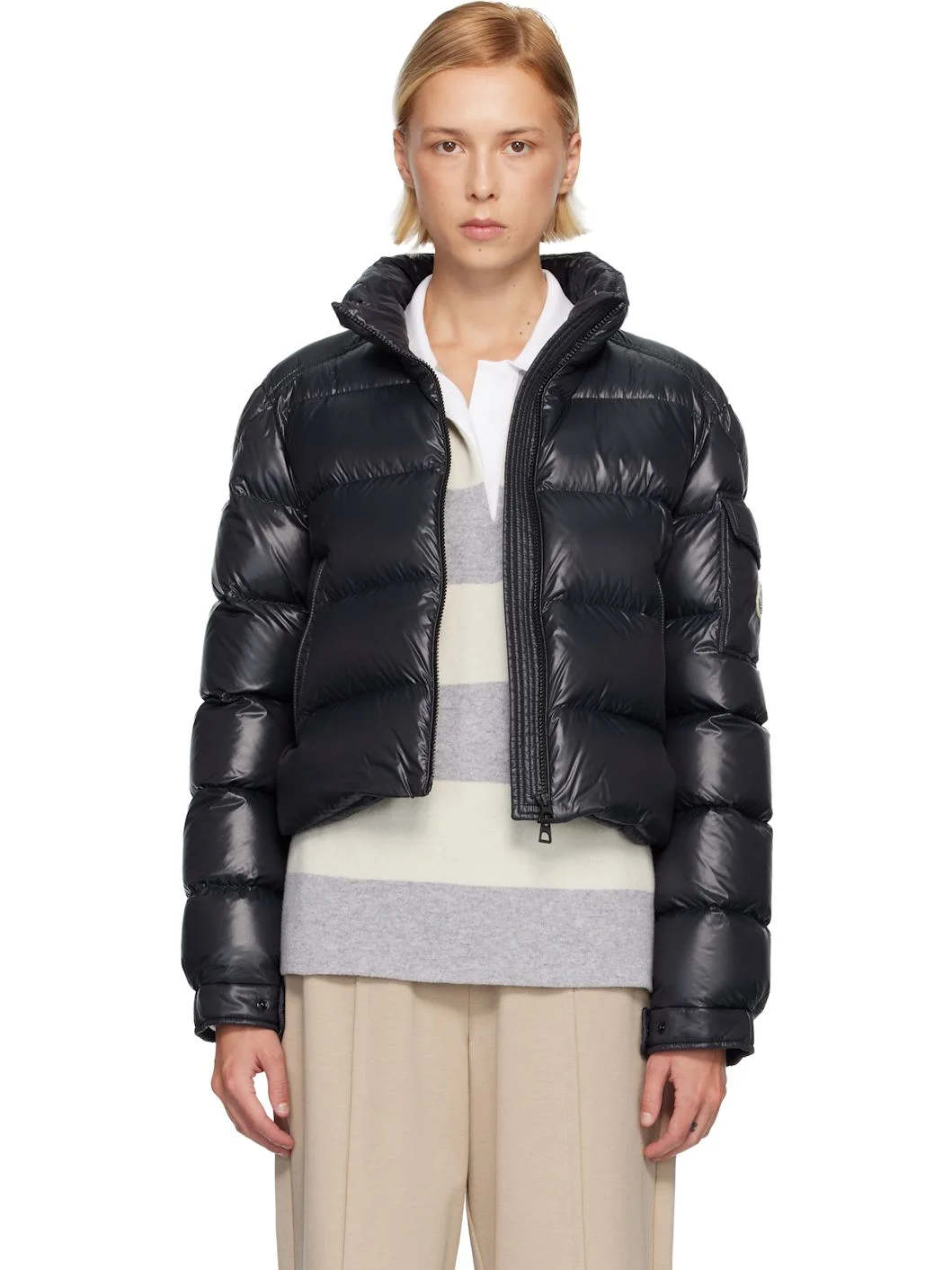 Black Petra Short Down Jacket - 1