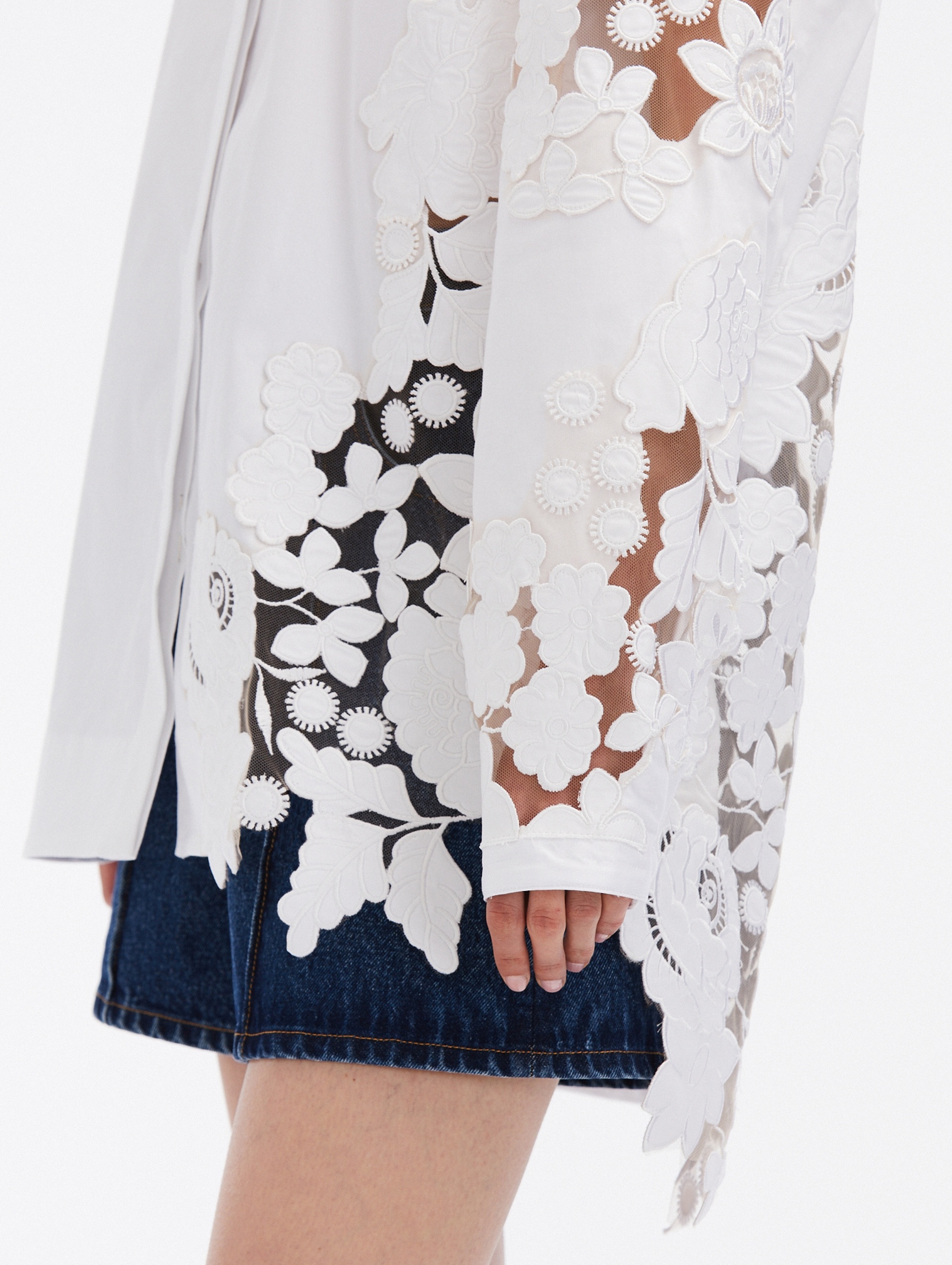MIXED BOTANICAL COTTON TWILL BLOUSE - 5