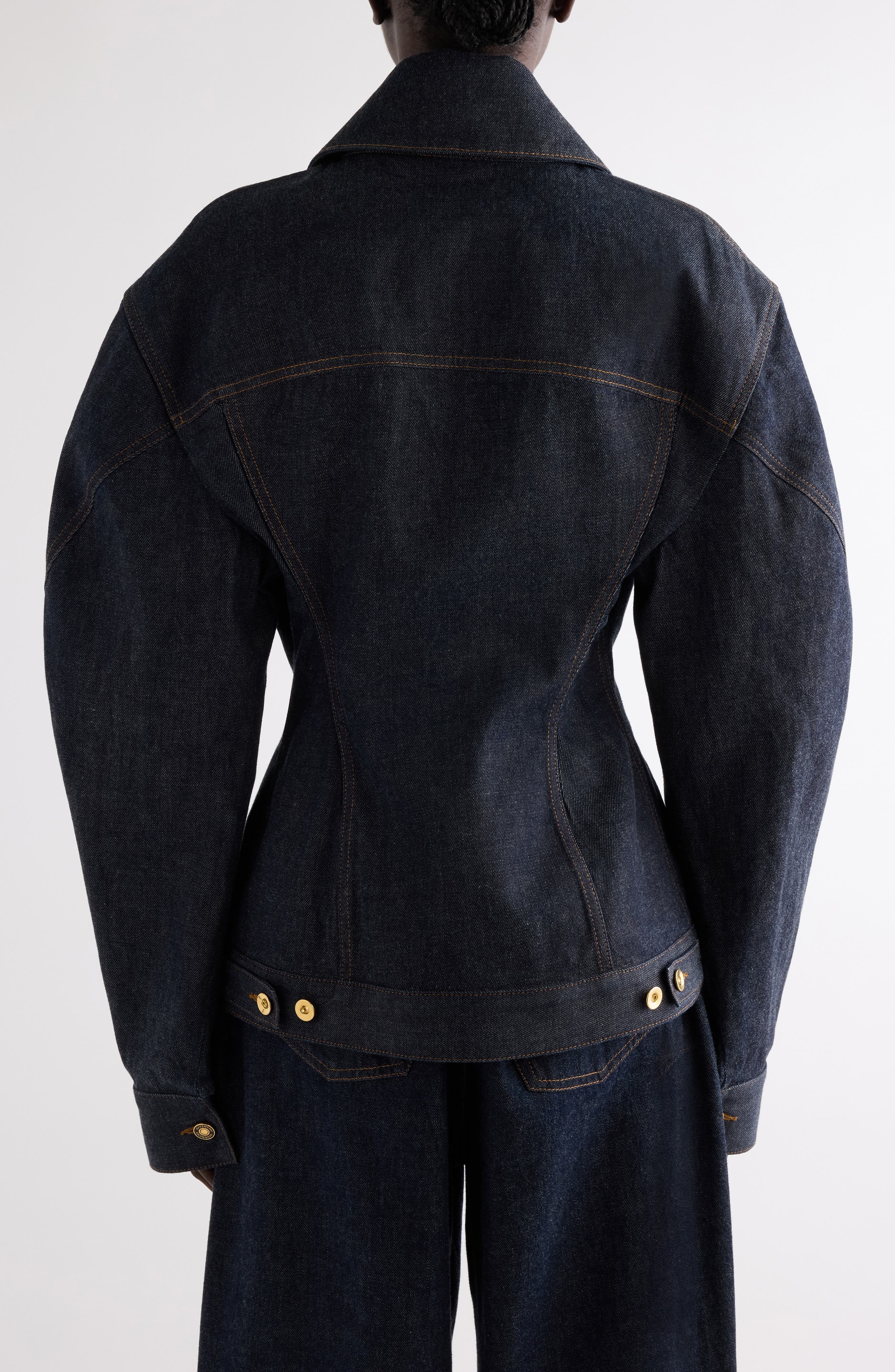 Givenchy Cocoon Waisted Denim Jacket in Dark Blue at Nordstrom - 3