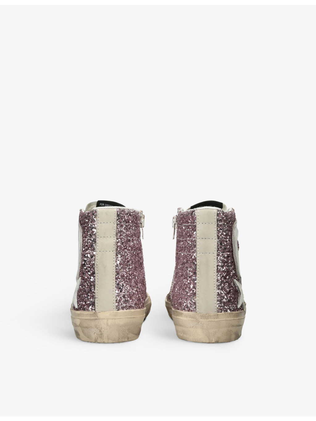 Slide glitter-embellished suede high-top trainers - 4