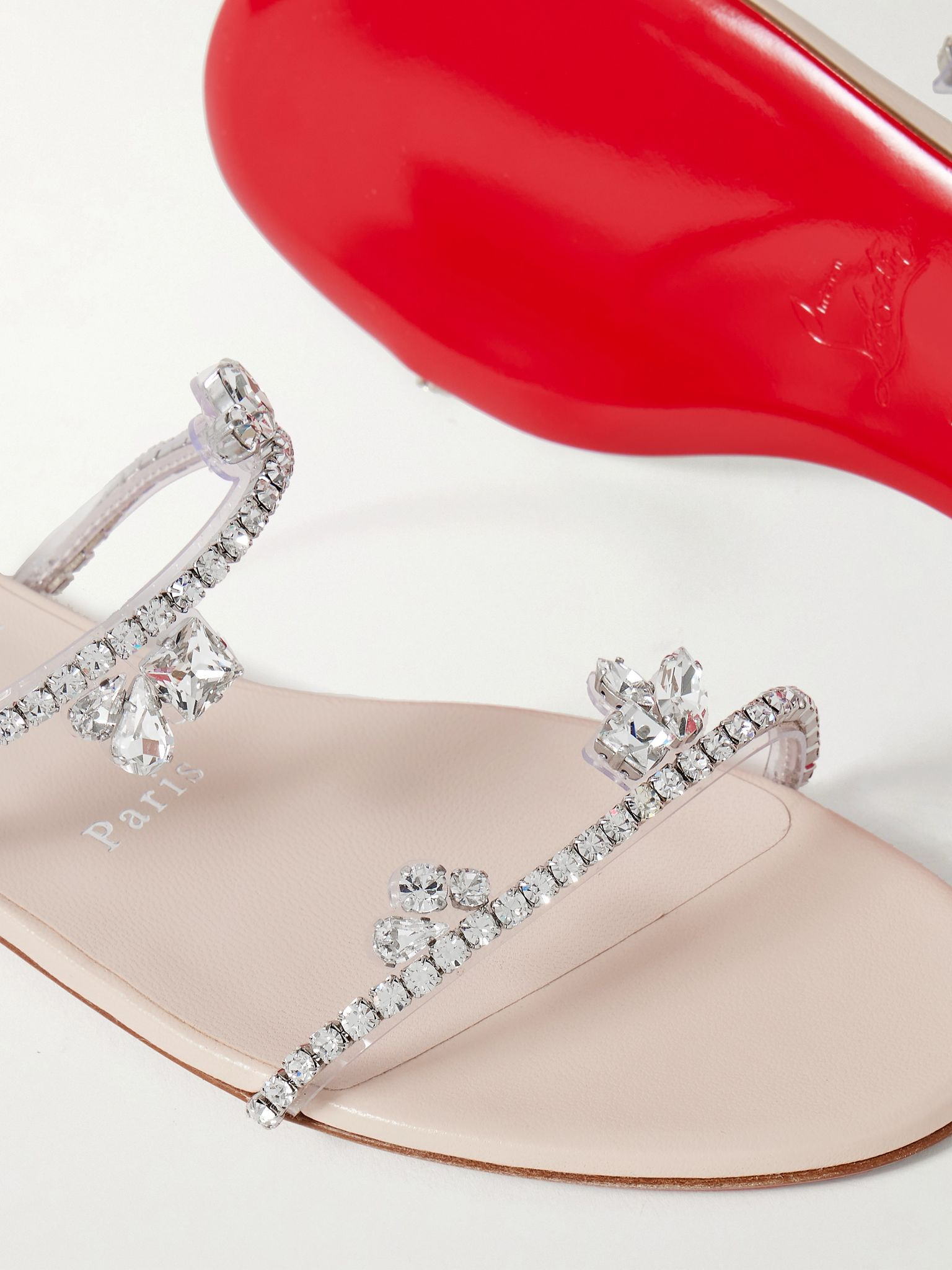 Just Queenie crystal-embellished PVC sandals Silver - 4