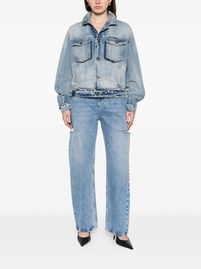 MM6 Maison Margiela frayed-hem denim jacket outlook