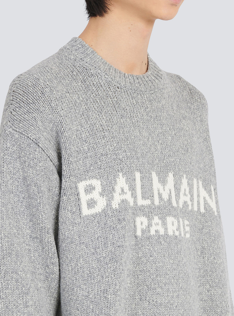 Wool sweater with Balmain Paris logo 8