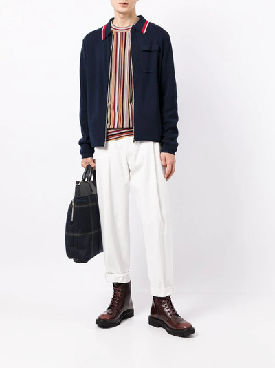 Paul Smith striped collar zipped cardigan outlook