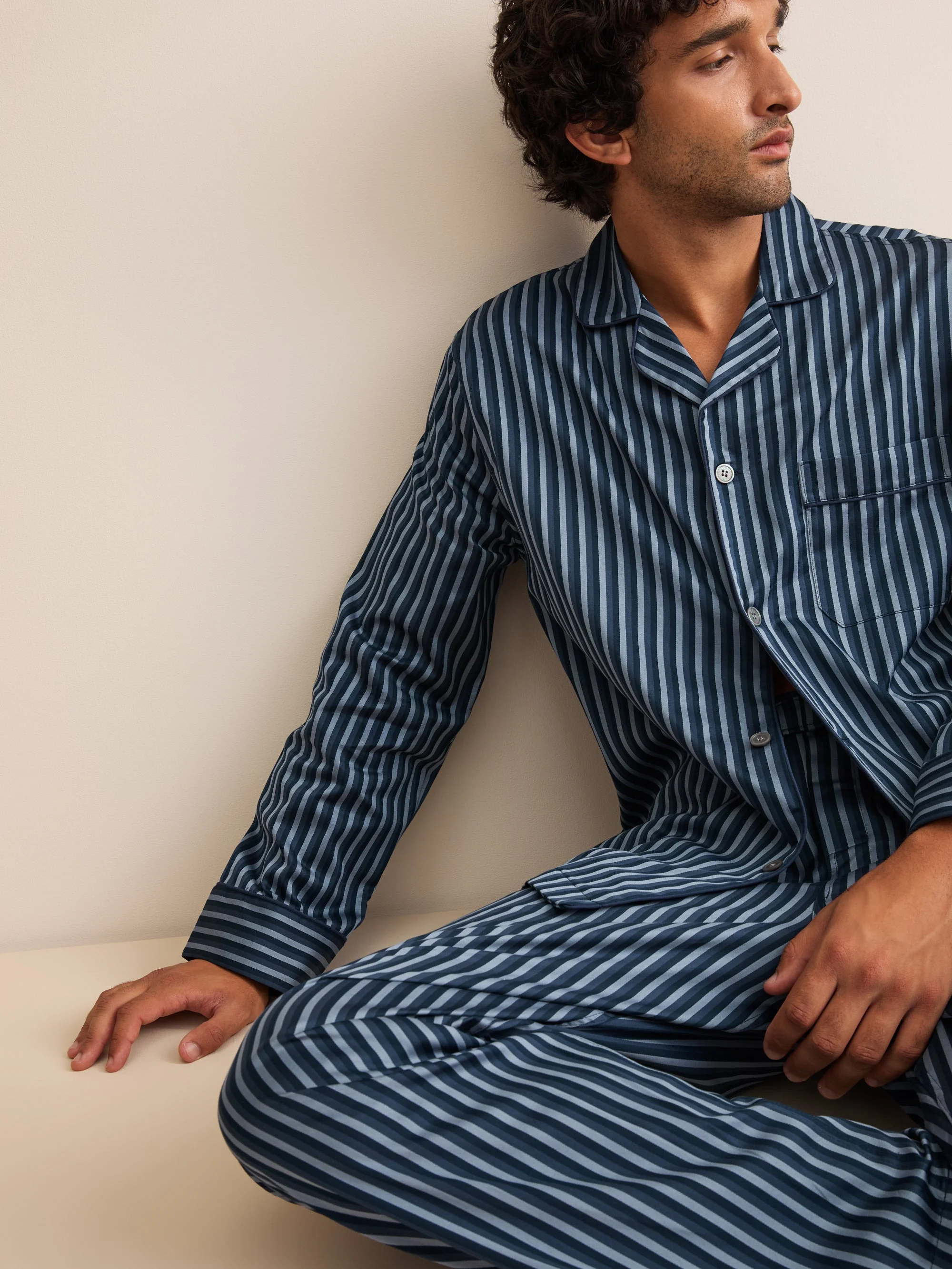 Wellington Cotton Pajamas Blue Stripe - 1