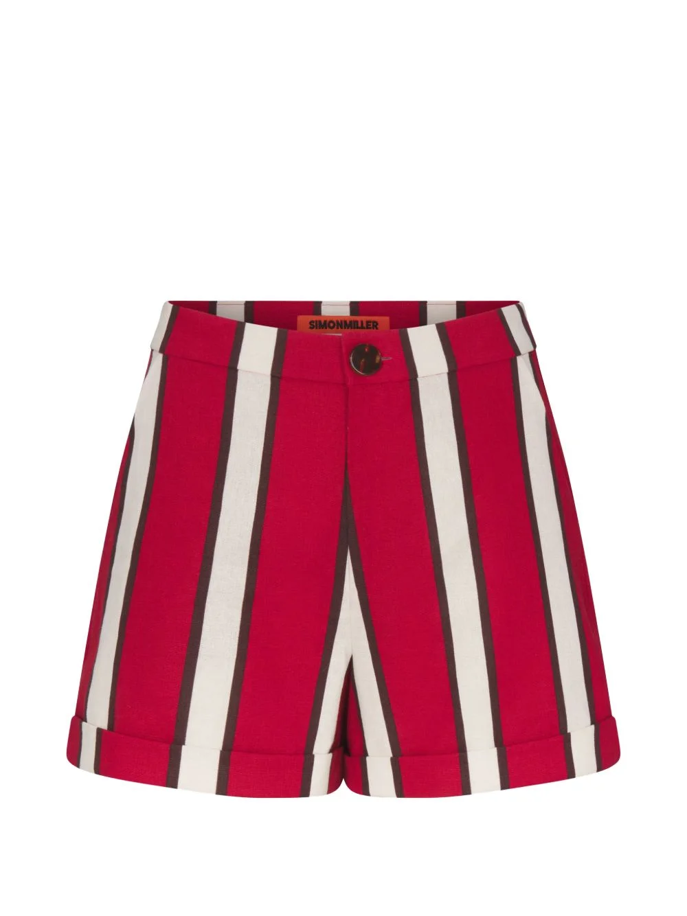 striped cuffed shorts - 1