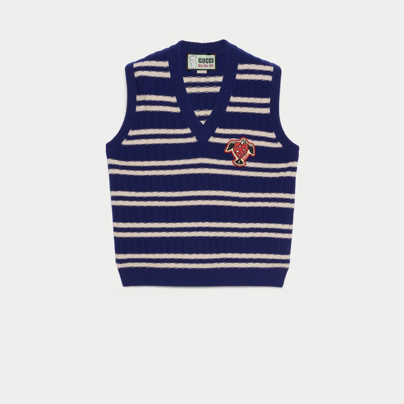 Gucci HA HA HA striped wool vest 1