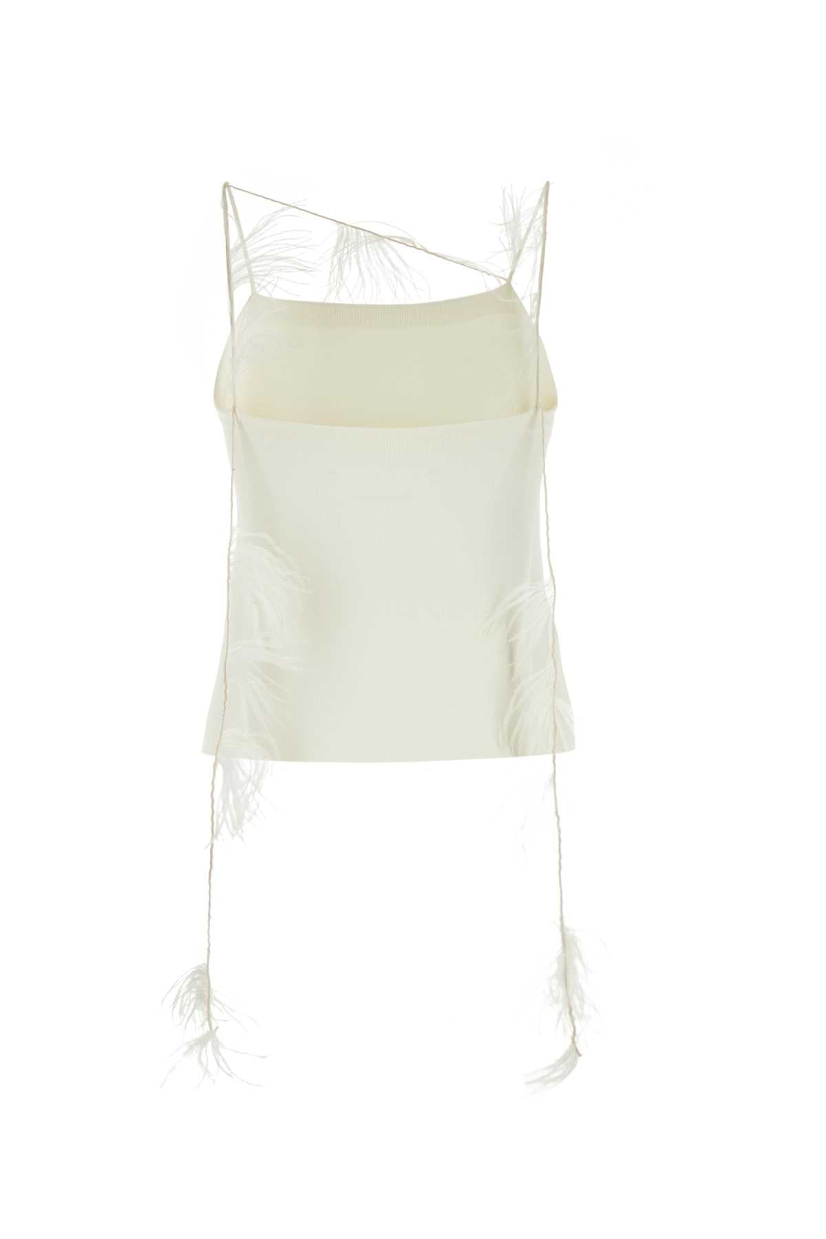 Jil Sander Women Ivory Viscose Blend Top - 2
