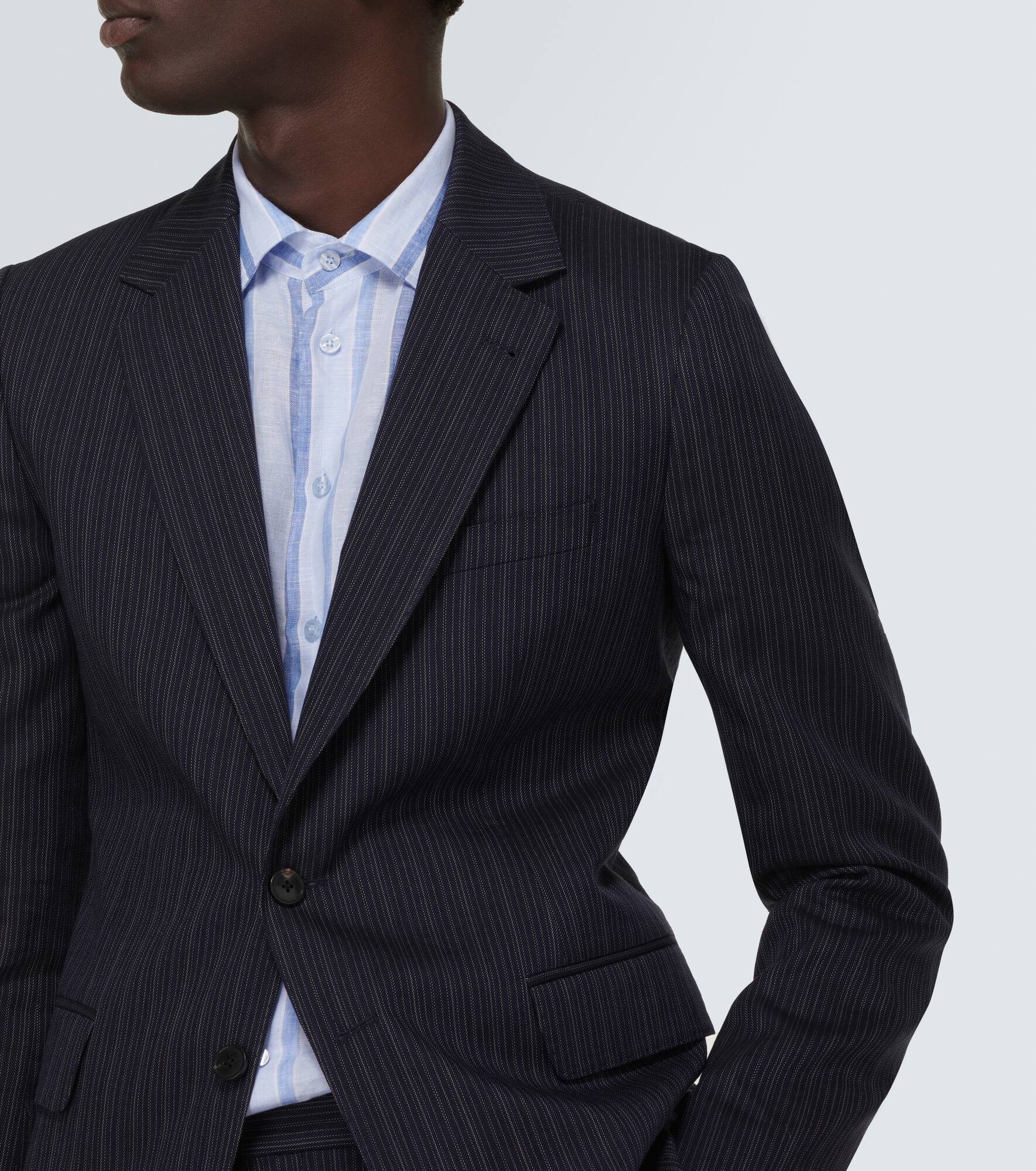 Pinstripe cotton-blend suit - 7