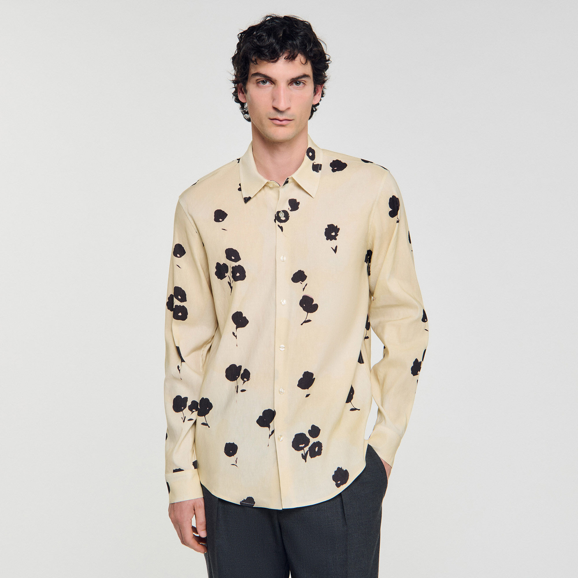 FLORAL PRINT LINEN SHIRT - 4