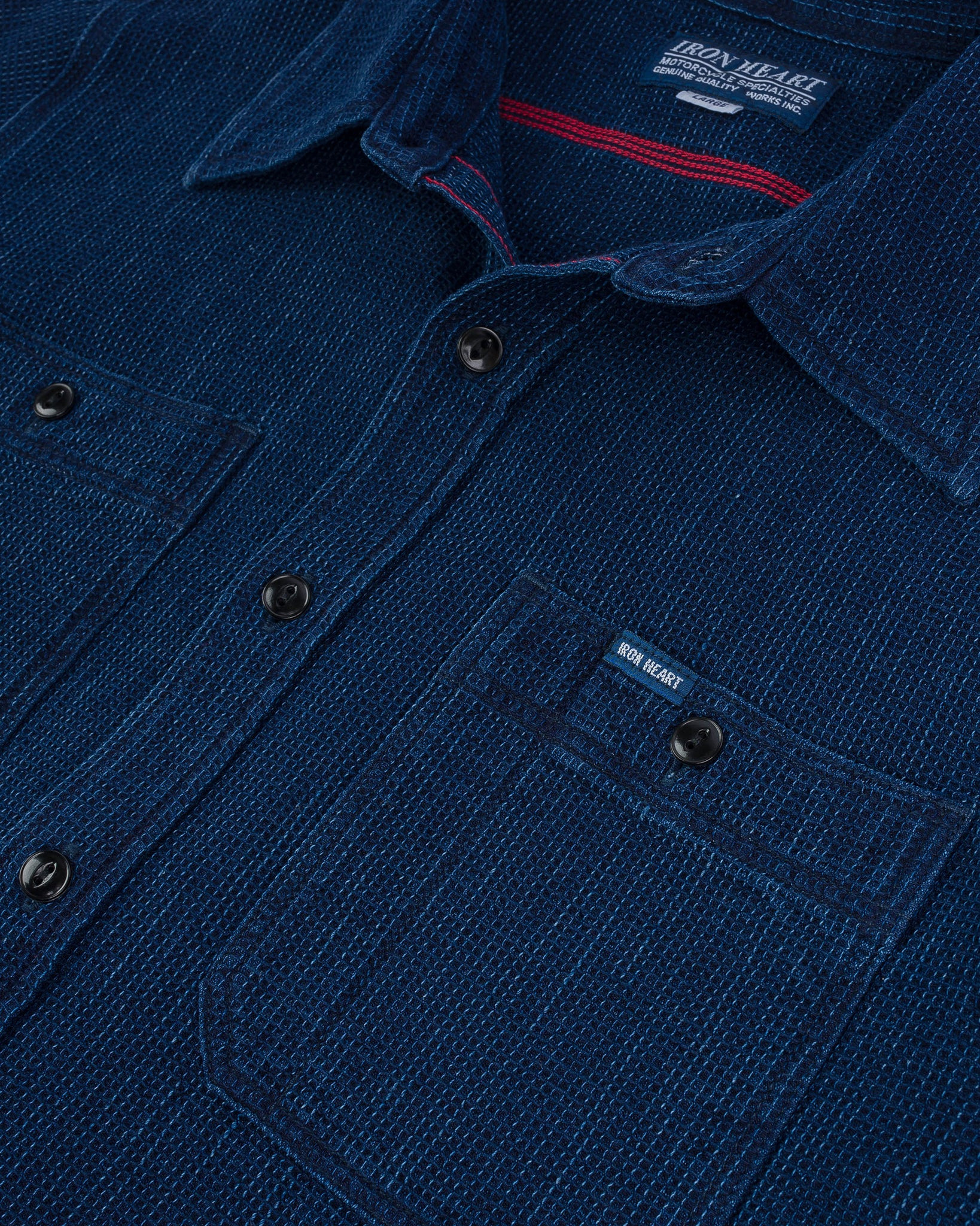 IHSH-96-IND Waffle Work Shirt - Indigo - 8