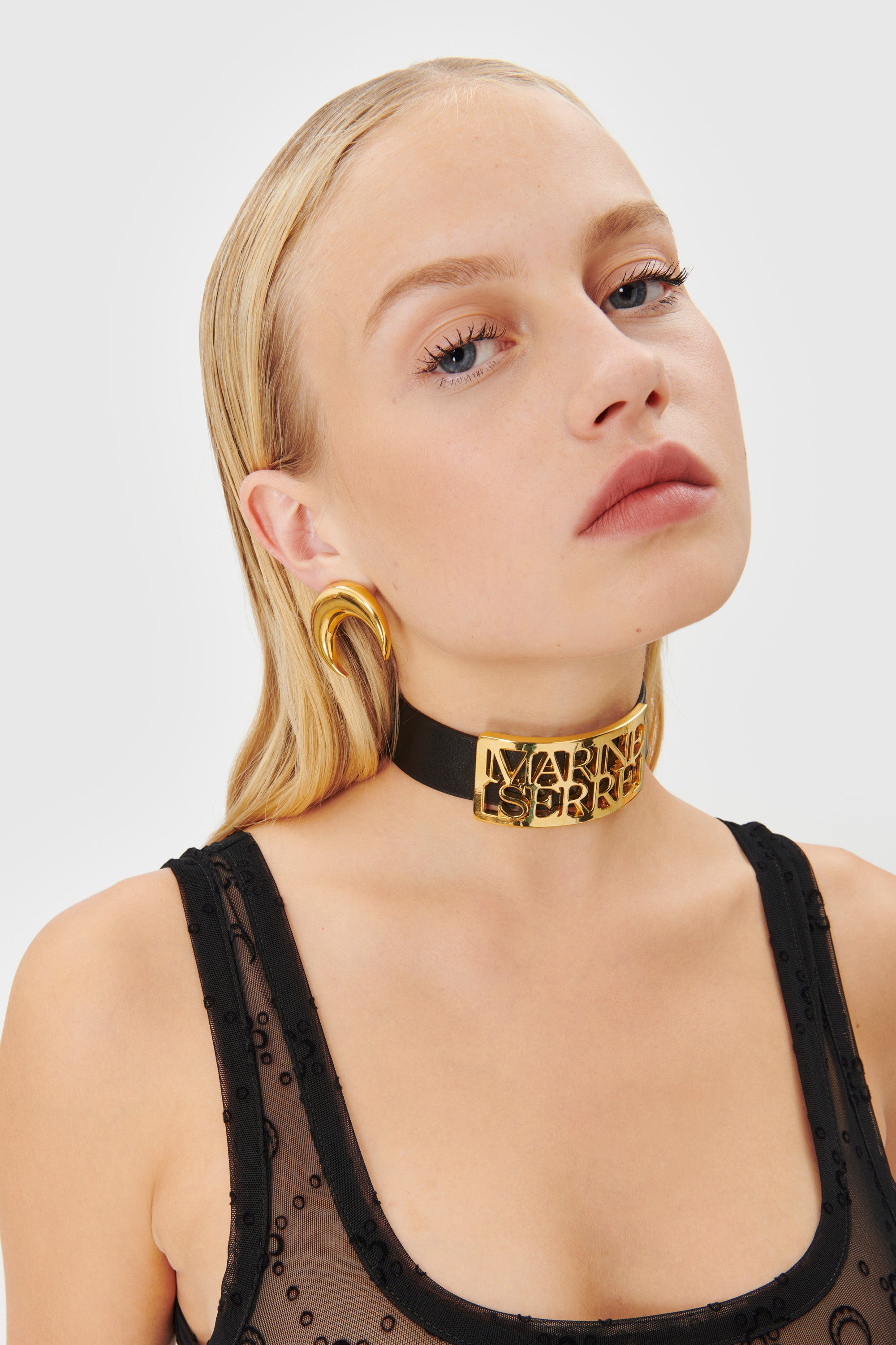 Regenerated Single Tin Moon Stud Earring - 3