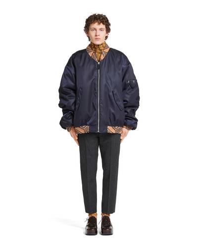 Prada Oversized Re-Nylon and knit bomber jacket outlook