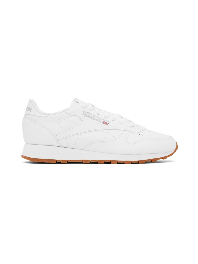 White Classic Leather Sneakers - 1
