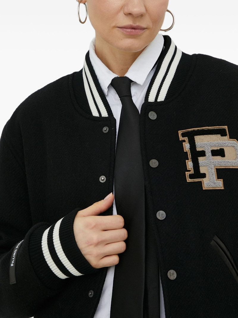 varsity-style logo-patch bomber jacket 4