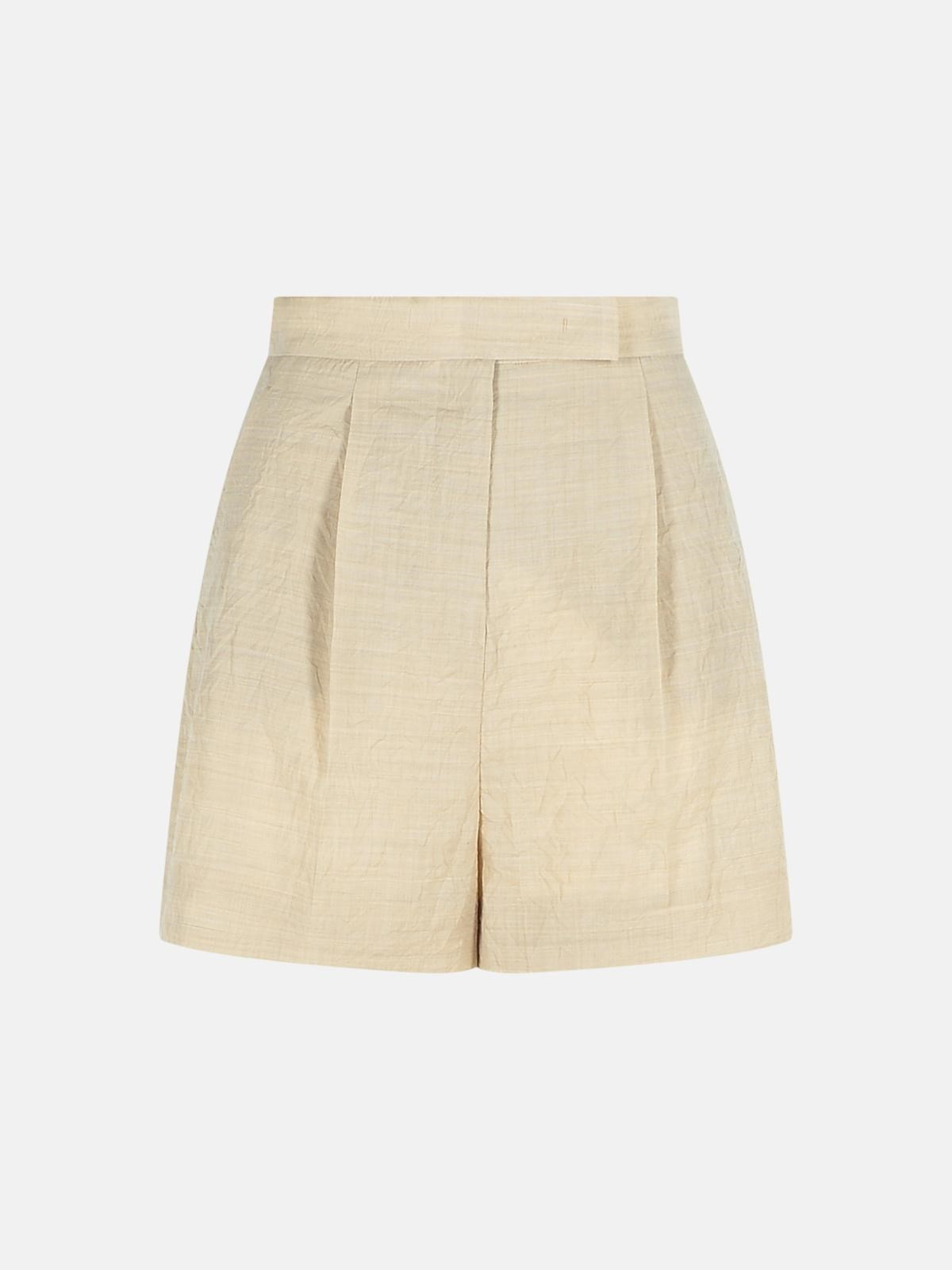 'ABISSO' BEIGE FINE WOOL PANTS - 1