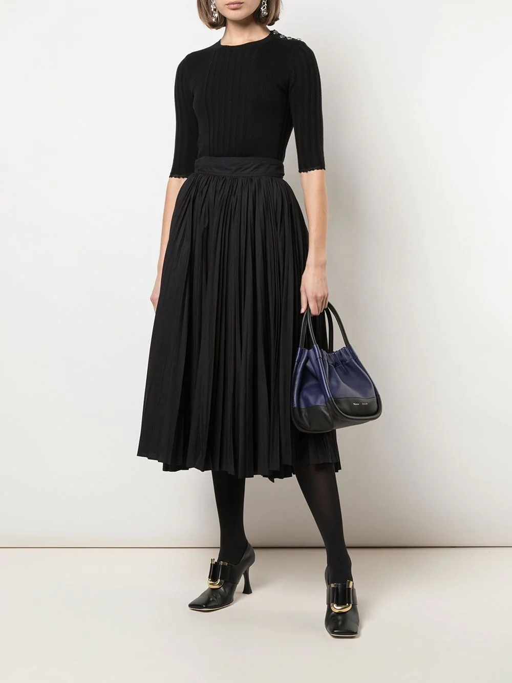 pleated poplin wrap skirt - 2