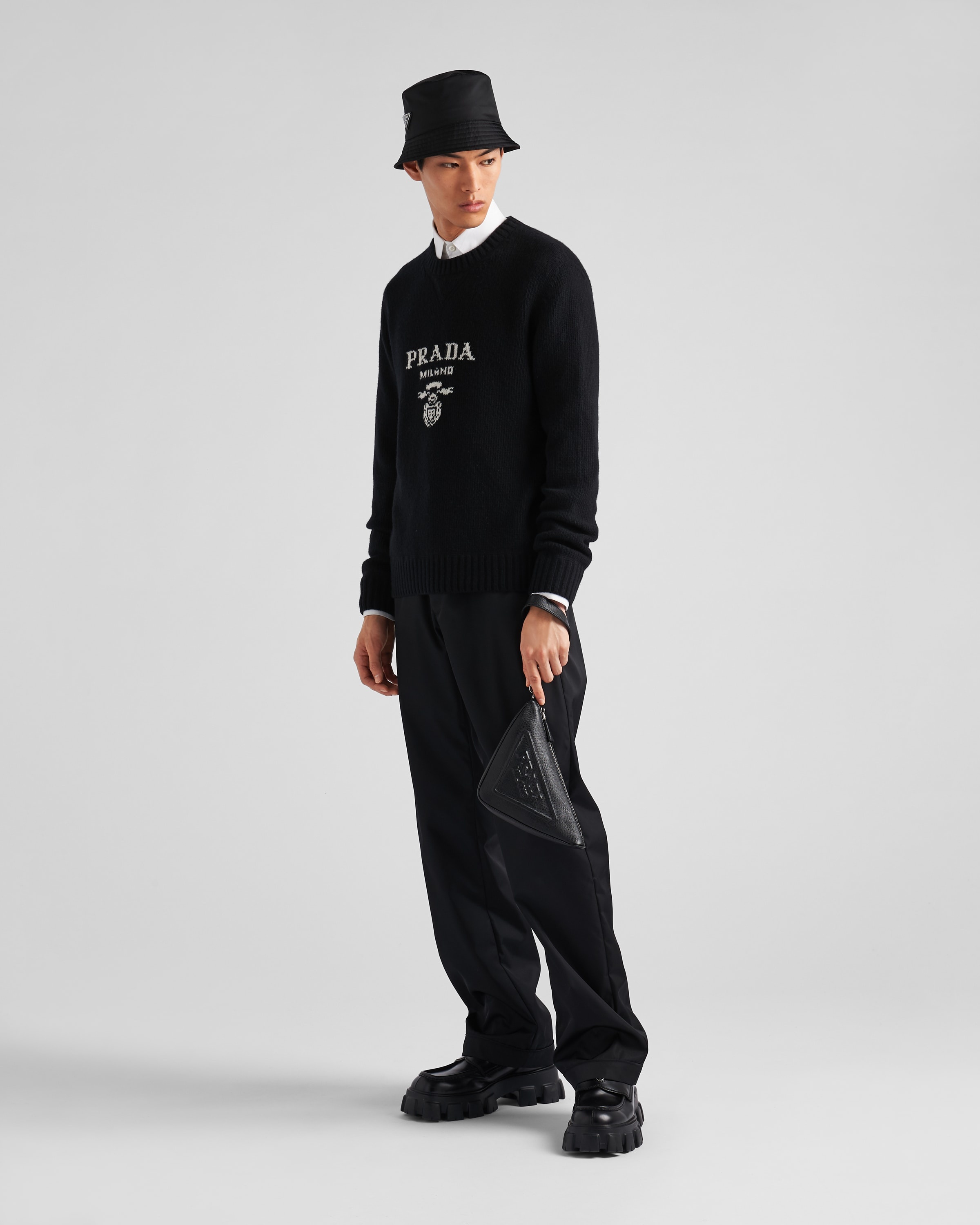 Prada Wool and cashmere crew-neck sweater | REVERSIBLE