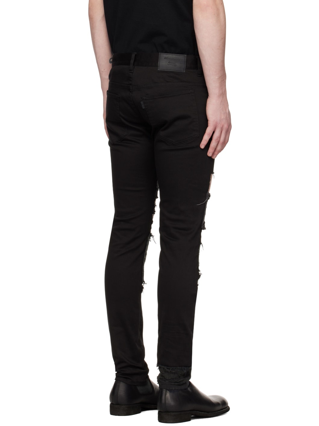 Black Distressed Jeans - 3