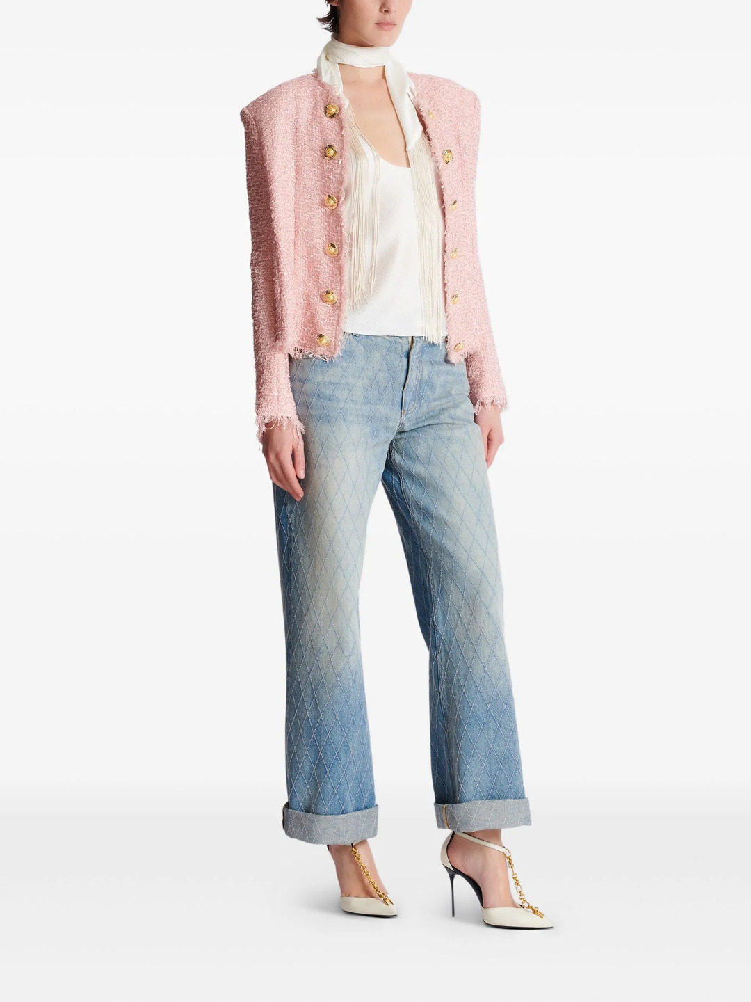 Glittered Tweed Spencer Jacket - 3