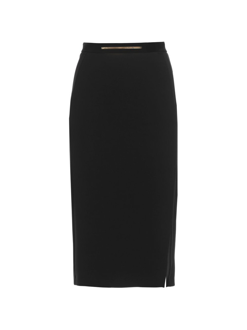 jewel-plaque side-slit midi skirt 1