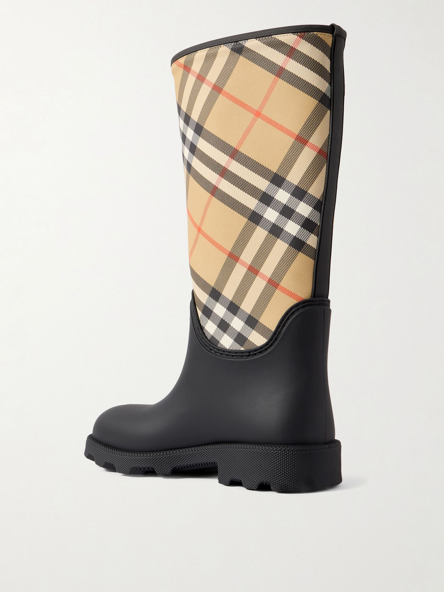 Rubber Marsh checked nylon and rubber rain boots Black - 3