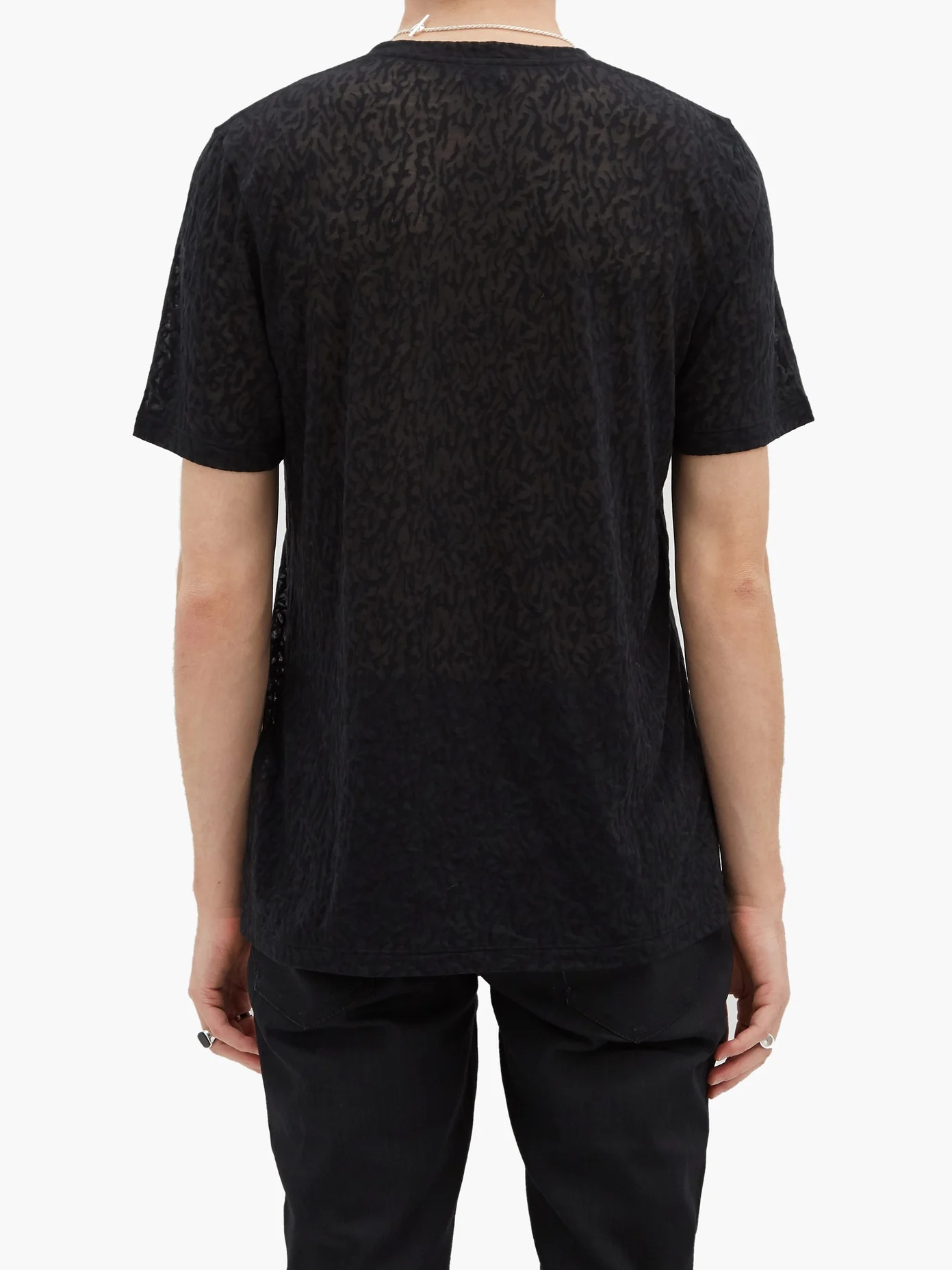 Leopard-devoré cotton-blend jersey T-shirt - 5