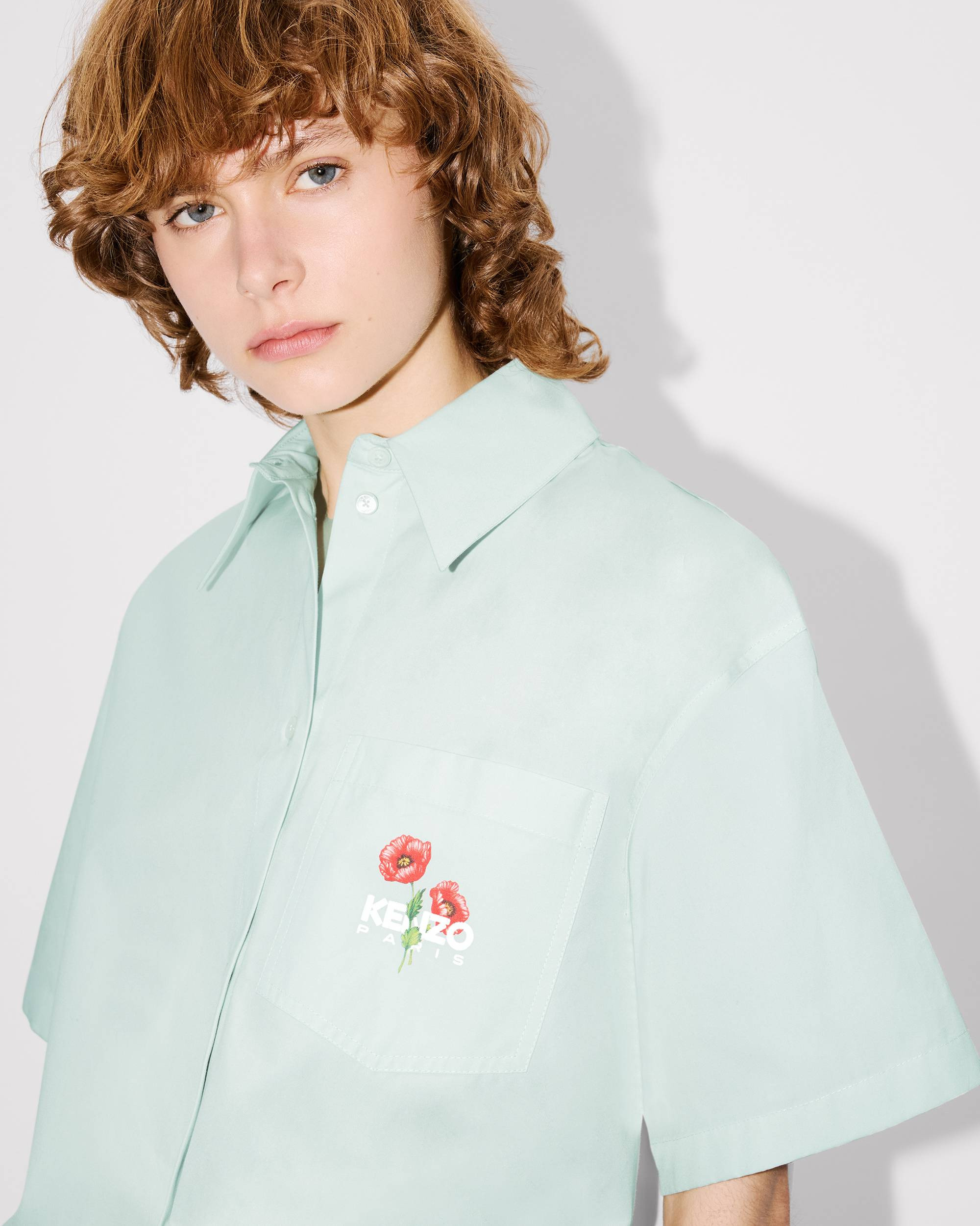 'KENZO Archive Bouquet' cropped shirt in cotton poplin - 6