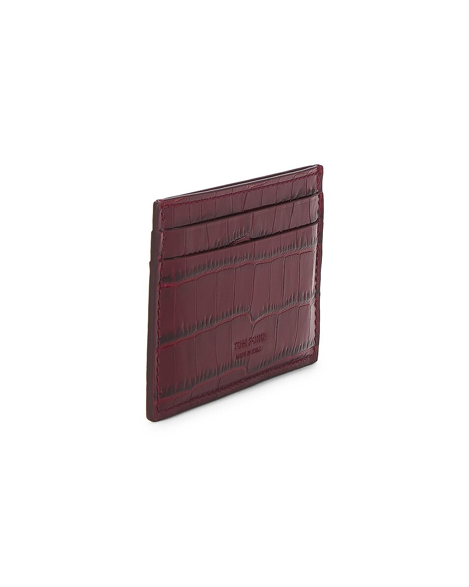 Shiny Printed Croc Exotic Line Classic Card Holder - 3