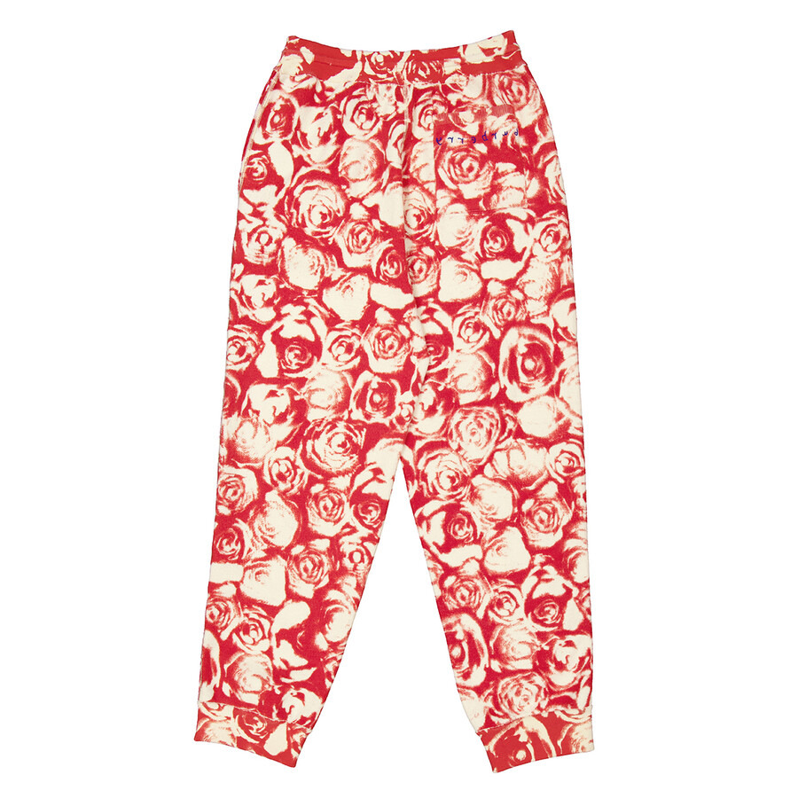 Burberry All Over Rose Print Wool Jogging Pants - 6